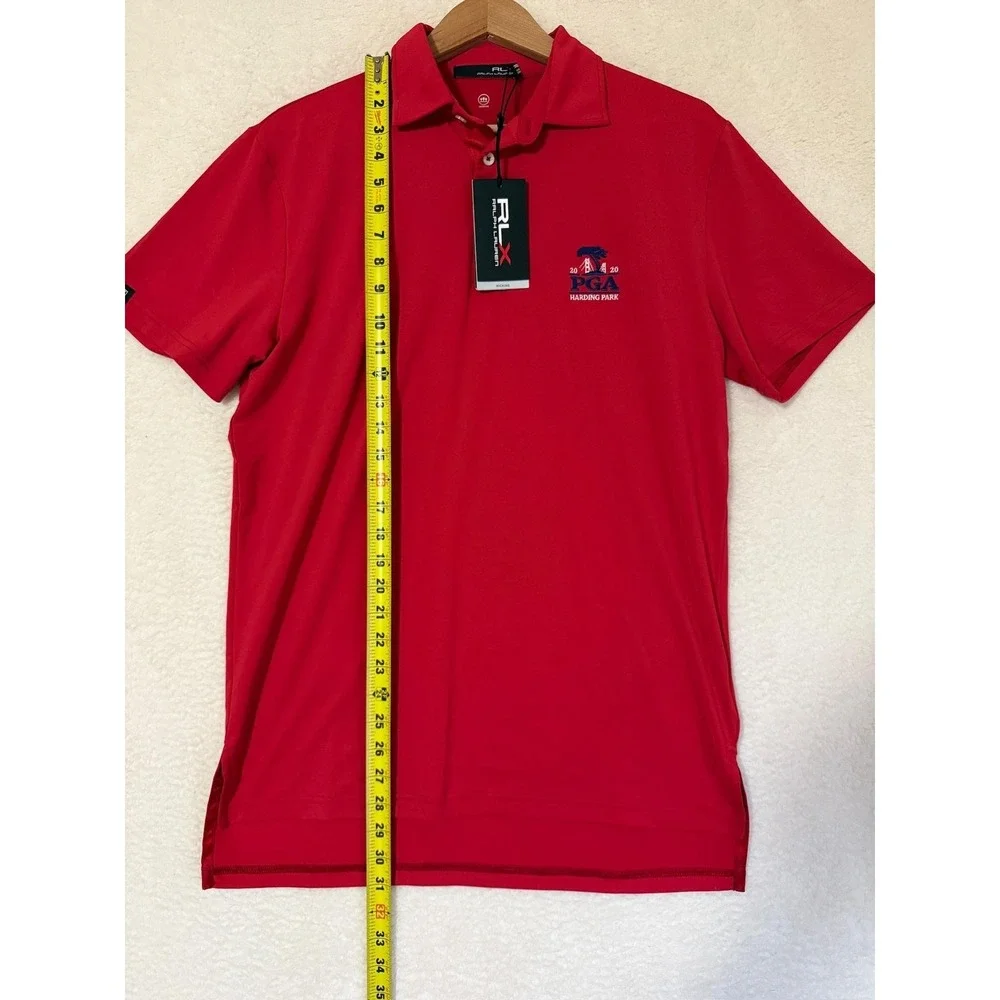 RLX Ralph Lauren Polo Shirt Mens Small Red PGA Harding Park 2020 Golf Wicking